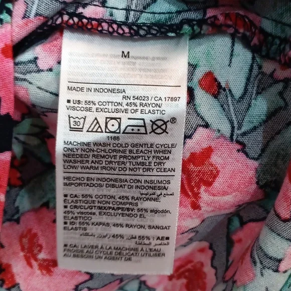 Old Navy Pink and Green Floral Dress, Ladies Summer Dress, Ladies Size Medium - Picture 5 of 5